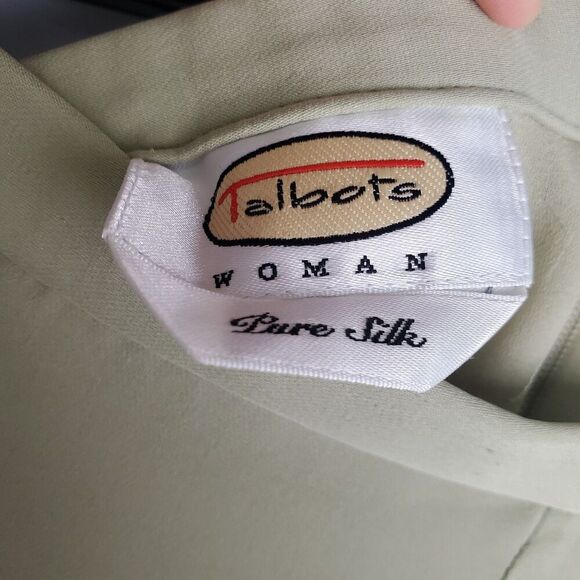 Talbots Green Silk Midi Skirt Size 12W - Picture 7 of 10